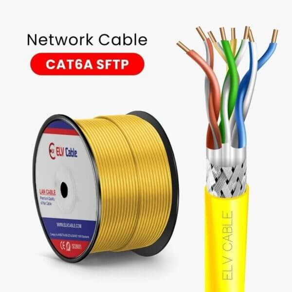 Colour Code of Cat 6 Cable ethernet cable 4 pair Cat6a S-Ftp Yellow Color