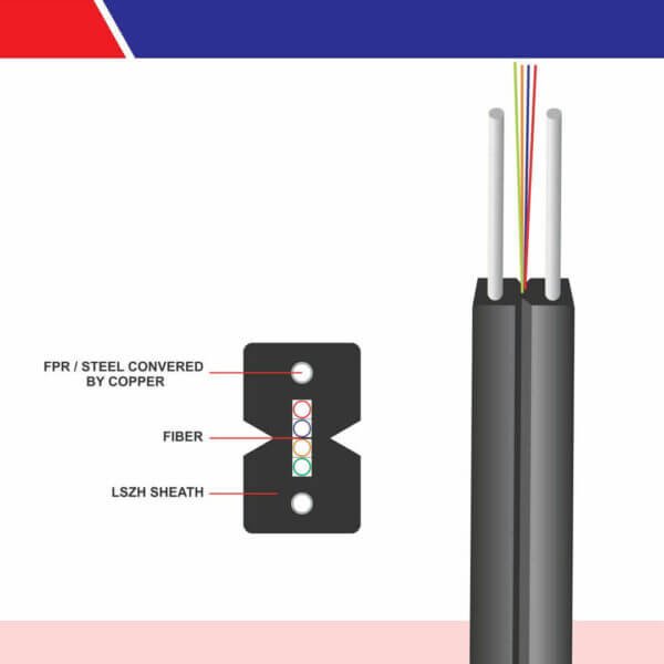 4 core Ftth Fiber Optic Cable Lszh G.657 A1-A21